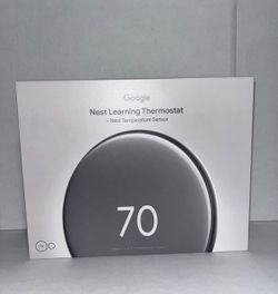 Google - Nest Learning Thermostat (4th gen) with Nest Temperature Sensor (2nd gen) - Polished Obsidian