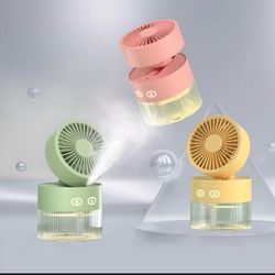 Fan Speeds Personal USB Desktop Mini Humidifier Fan Water Replenishing Spray Cooling Fan in Green Finish