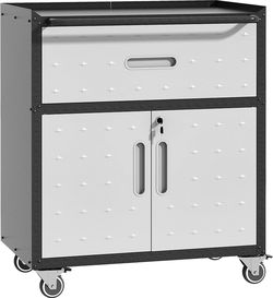 Metal Mobile Tool Storage Cabinet with 2 Locking Door and 1 Drawer