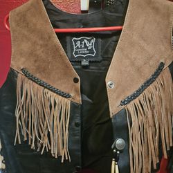 Womens Leather Riding Vest- Large