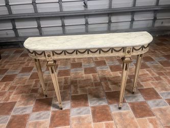 Neoclassical Console Table with Marble Top