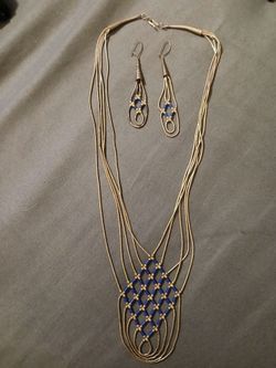 Vintage Sterling Silver Southwestern Necklace Set