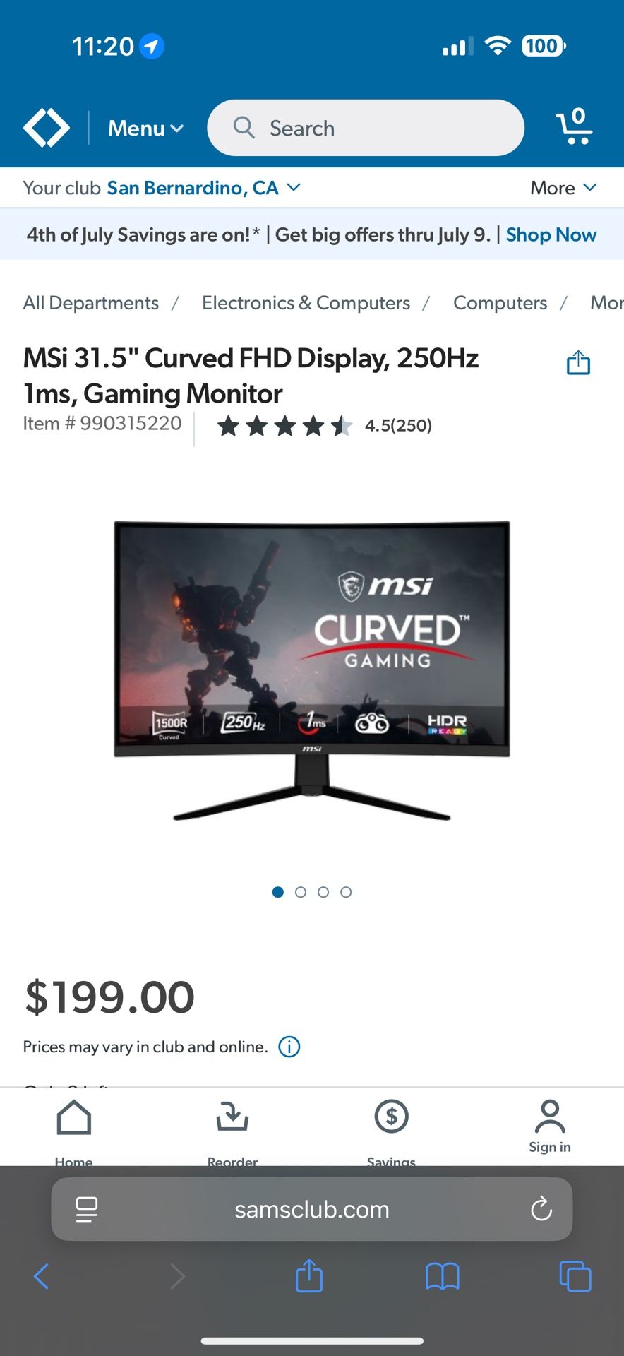 Curved msi 255hz gaming Monitor