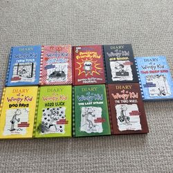 Diary of a Wimpy Kid Lot of 9 HC Books Jeff Kinney Cabin Fever + More
