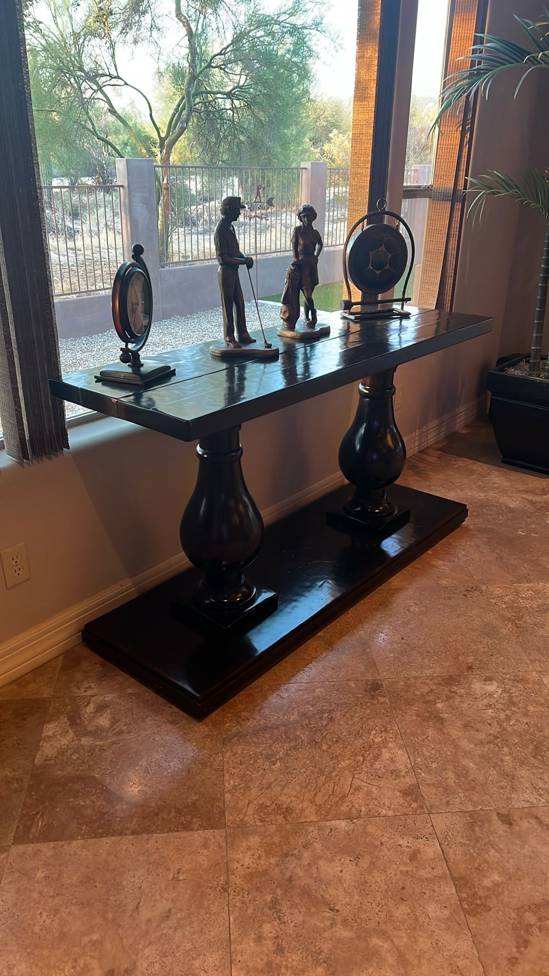 Console Table - Dark Brown Wood
