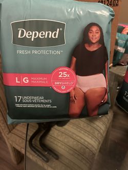 Depends Women’s Underwear. Lg