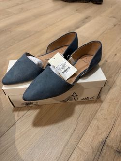 A New Day Blue Suede Pointed-Toe Flats size 6