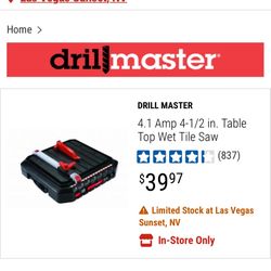 4.5” Wet/dry Tile Saw 