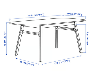 Dining Table, light bamboo