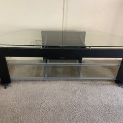 Free 3-tier Metal And Glass TV Stand Table
