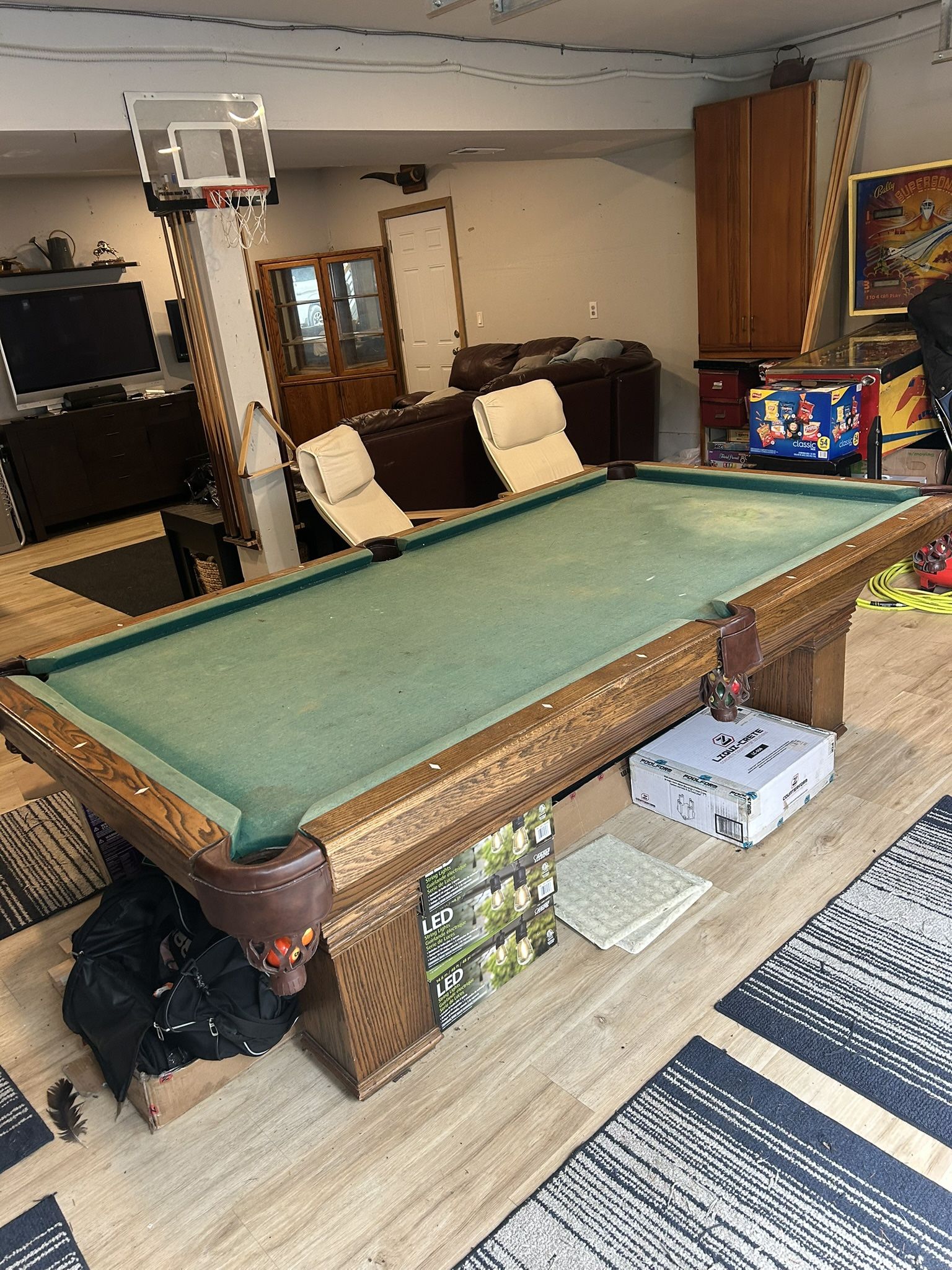 1 Piece Slate Pool Table With Accessories 