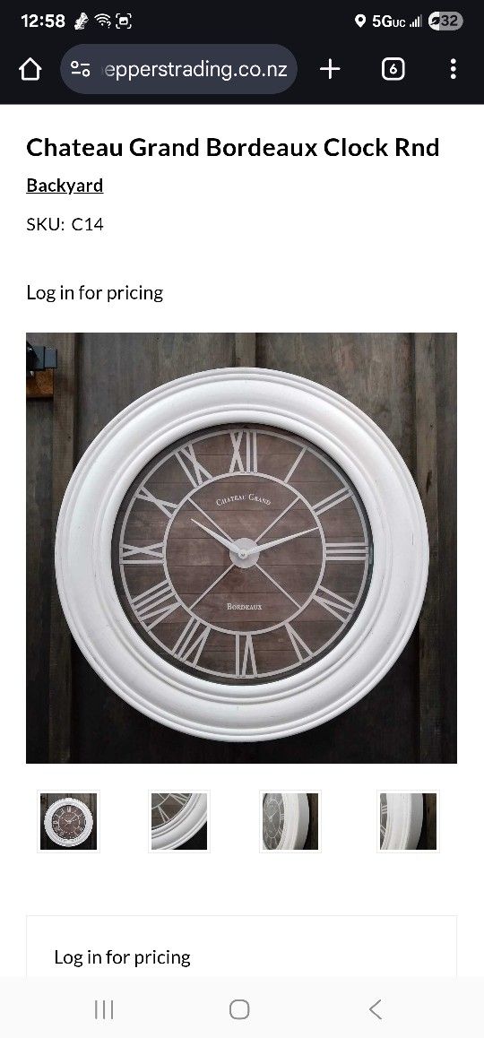 Chateau Grand Bordeaux Clock Rnd