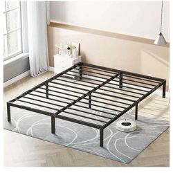 Metal Platform Bed Frame Queen Size Sturdy Steel Slat Support