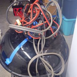 Booster Cables And Electric Plug In Jumper Cable