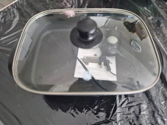 Electric Skillet Glass Lid with Black Knob