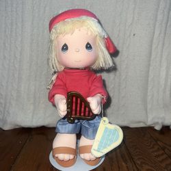 Precious Moments "Songs Of Love" Limited Edition Doll With Stand, Hippie, Harp
