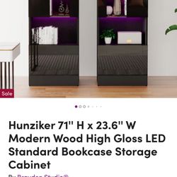 Brand New LED Bookcase Storage Cabinet (Set Of Two - Unassembled) 