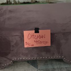 Dusty Rose Colored Ottoman W/Storage