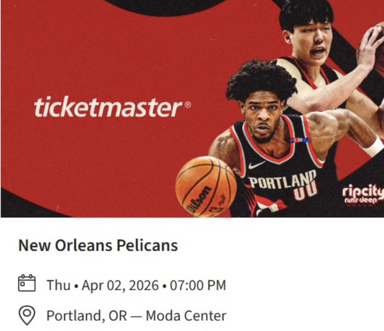 PELICANS vs BLAZERS NBA TICKETS
