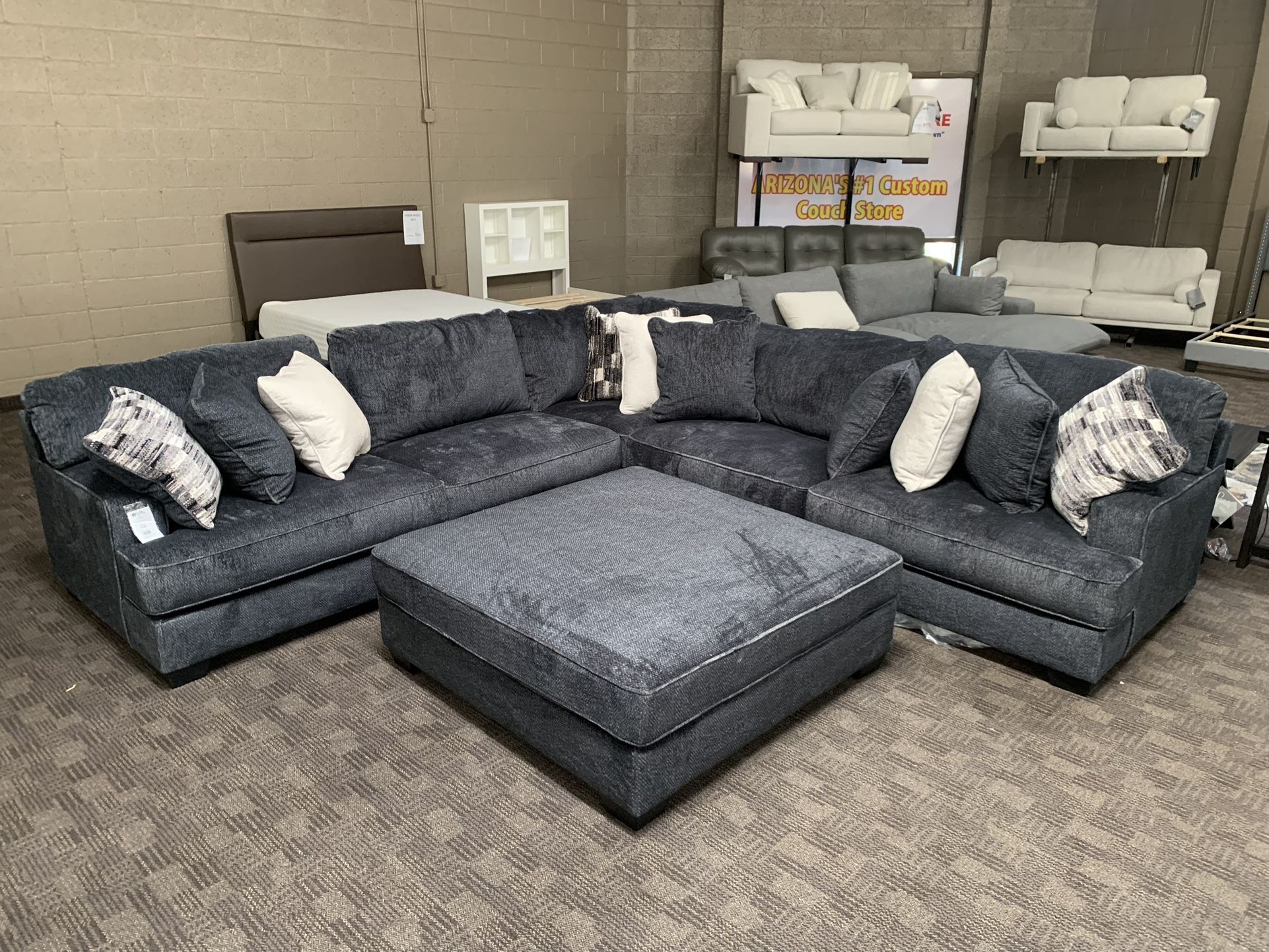 Black Charcoal New Sectional Couch