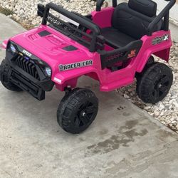 Super Cute Pink Girls Jeep Wrangler With Parental Remote Control 