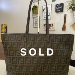 SOLD‼️Fendi Roll Tote Zucca Coated Canvas Large