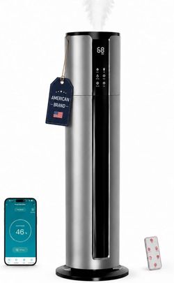 9L Large Humidifier for Bedroom (Dark Titanium Gray) 500 Sq.Ft Coverage, 28dB Quiet Ultrasonic Top Fill Humidifier with Sleep Mode and Timer