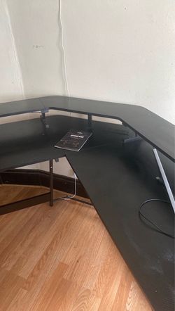 Black L-Shaped Gaming Desk