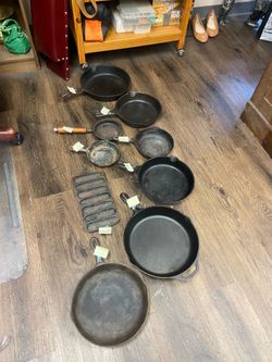 Collection cast iron skillets and cornbread
