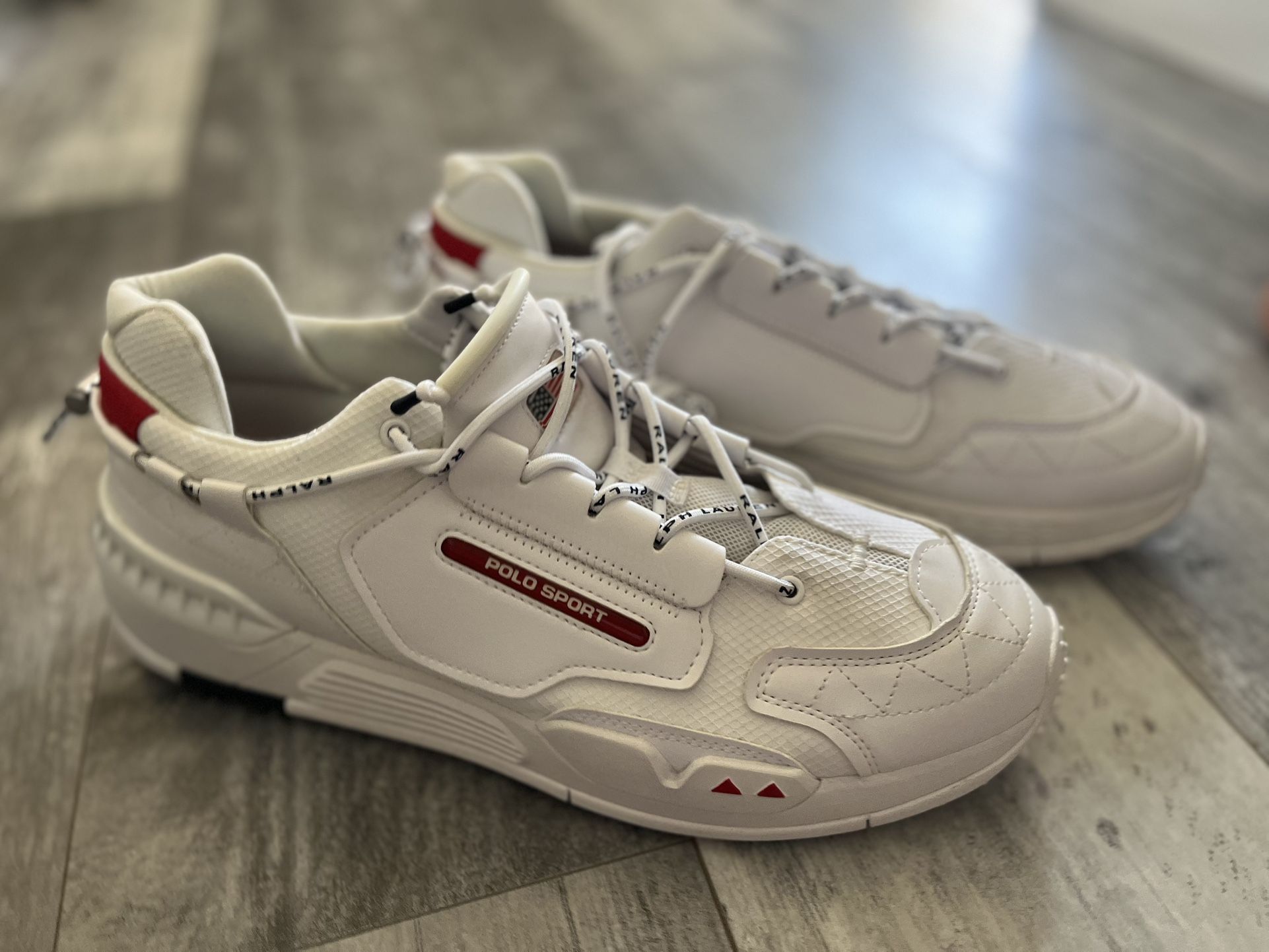 Ralph Lauren Polo Sport PS200-SK-LTL Shoes Men Size 15 Sneaker White Red NEW