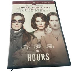 This DVD features the movie "The Hours" starring Nicole Kidman, Meryl Streep, and Julianne Moore. Directed by Stephen Daldry, this drama film was rele