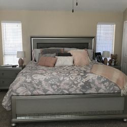 King Bed + 2 Night Stands (mattress not included)