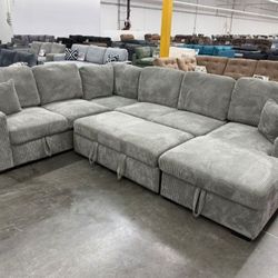 ✅️✅️4-Piece Convertible Sectional
Sleeper Sofa, Chaise Storage, Sofa Storage & USB Port✅️✅️