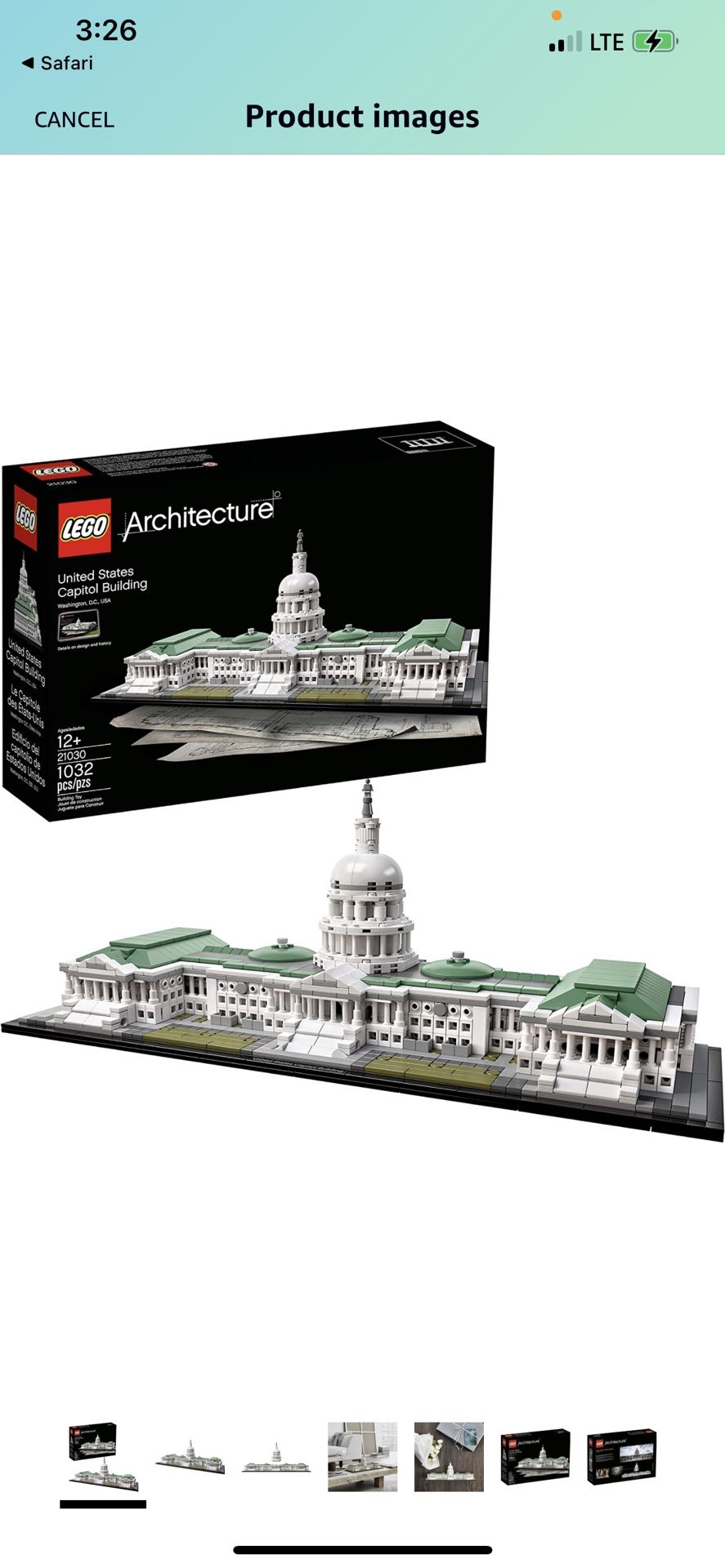Lego Toys Lego Architecture 21030 LEGO 21030 United States Capital