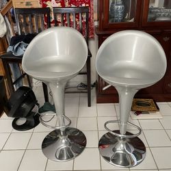 adjustable swivel bar stools silver