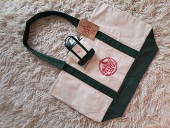 Trader Joe's large and mini green canvas tote bag set