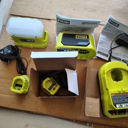 Ryobi 18v charger speaker light 40v charger ALL BRAND NEW GREAT DEAL LOW PRICE