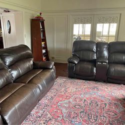 Leather Sofa And Leather Love Seat 