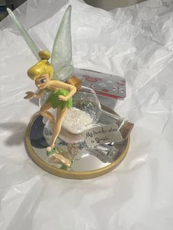 NWT Disney Tinker Bell Glass Christmas Sketchbook Ornament