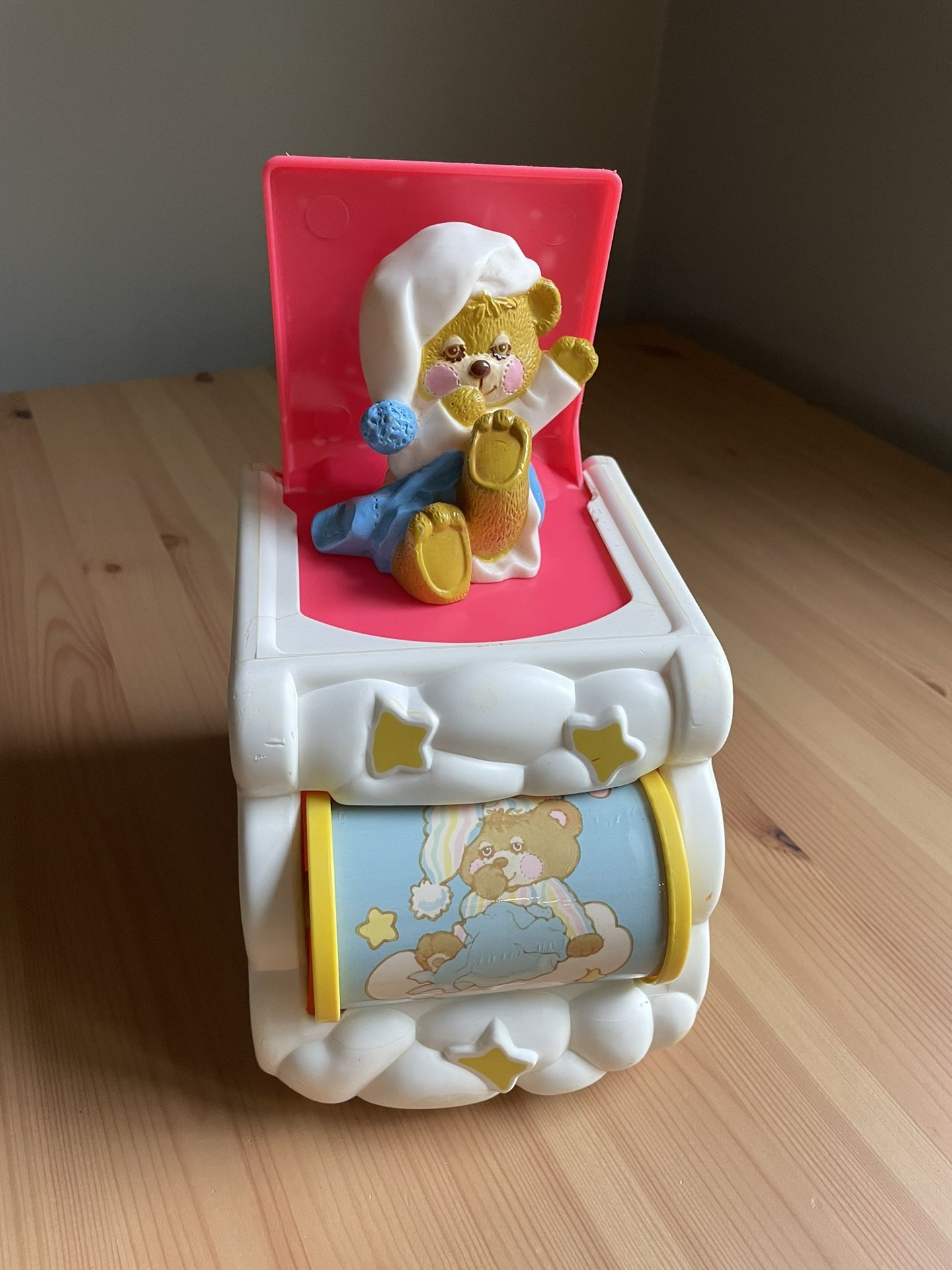 Vintage Teddy Beddy Bear Musical Pop Up Jack In The Box 80s Baby Toddler Toy