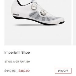 GIRO IMPERIAL II CYCLING SHOES (White) NEW /Size 45.5