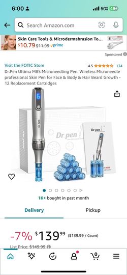 Dr.Pen Utima M8S Microneeding Pen: Wireless Microneedle professional Skin Pen for Face&Body &Hair Beard Growth-12 replacement Cartridges