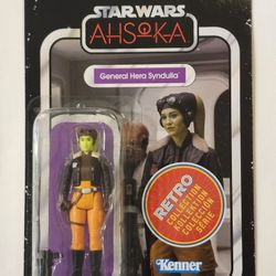 RETRO KENNER CARD. STAR WARS RETRO COLLECTION. AHSOKA.  GENERAL HERA SYNDULLA. 3.75 " ACTION FIGURE.