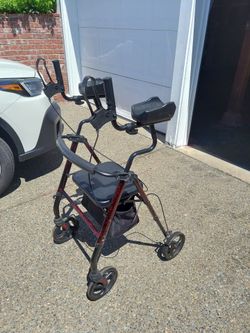 Upright walker with storage