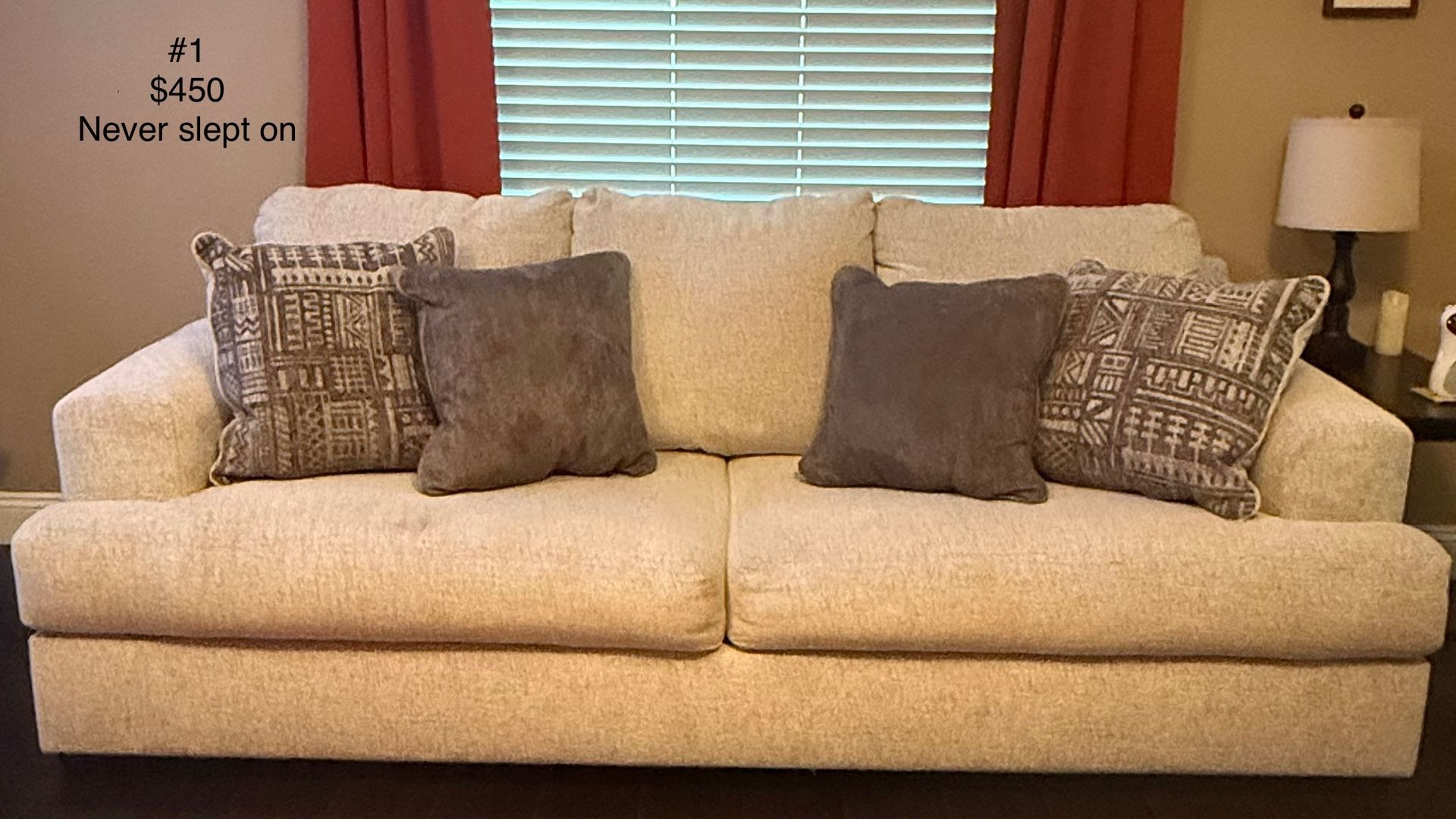 Soletran Stone Queen Sleeper Sofas (2) & Ottoman (1) $1000 OBO