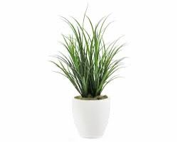 3.5 ft Silkcraft Grass White Potted Plant -indoor artifitial