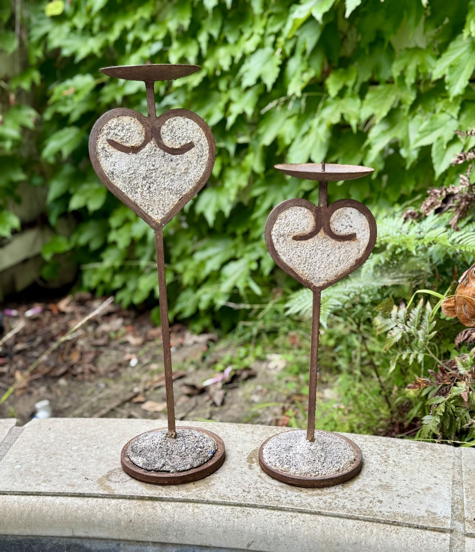 A Pair Of Outdoor Candle Holder.  