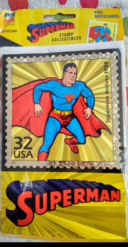Vintage Superman USPS Sealed Foil Note cards 