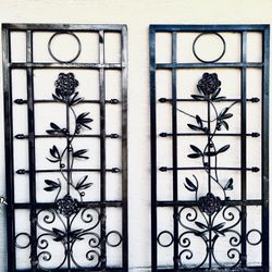 2 Vintage functionally versatile iron panels - meticulously hand-forged ironwork