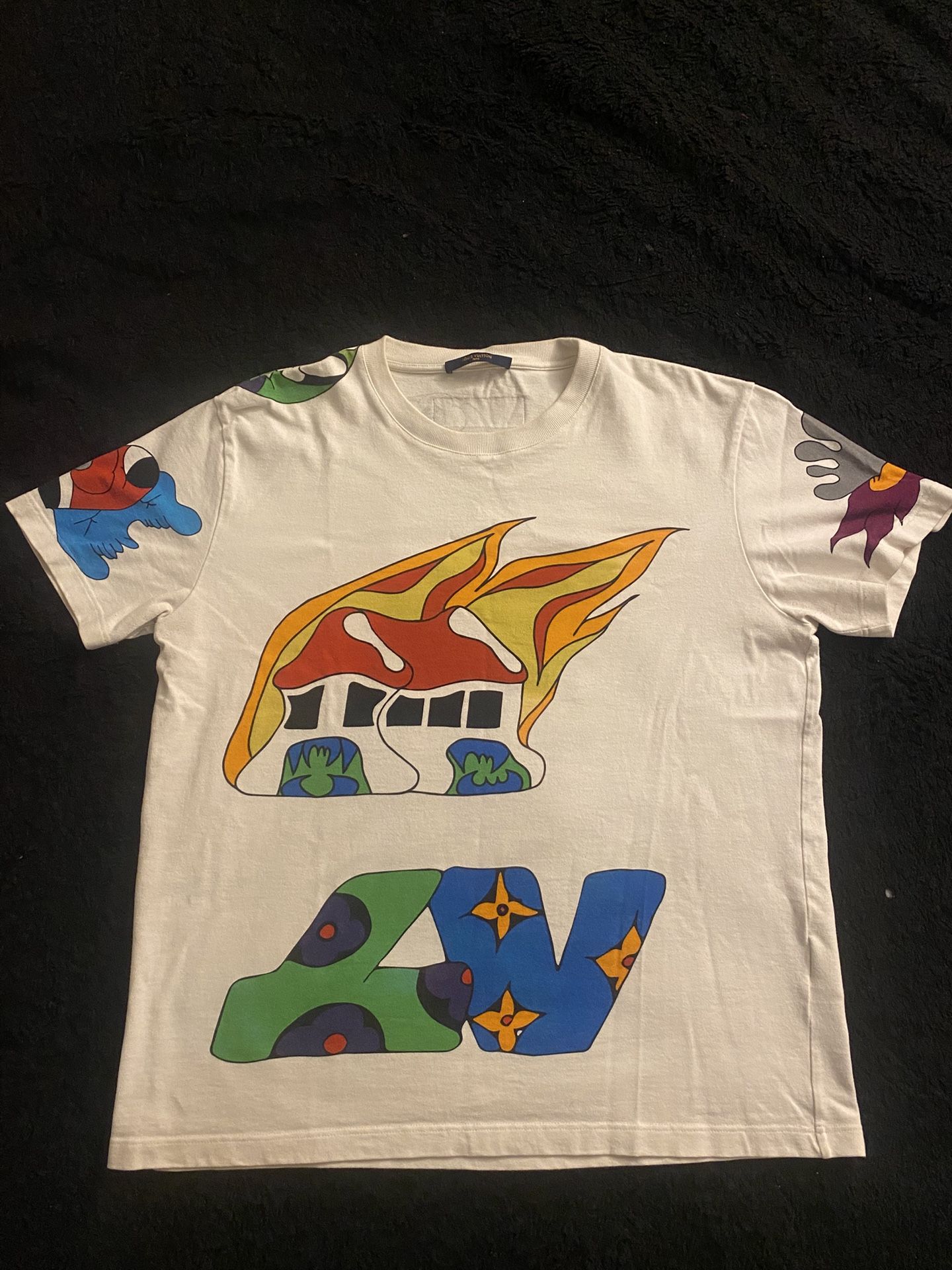 AUTHENTIC MENS LV VIRGIL BURNING HOUSE TEE